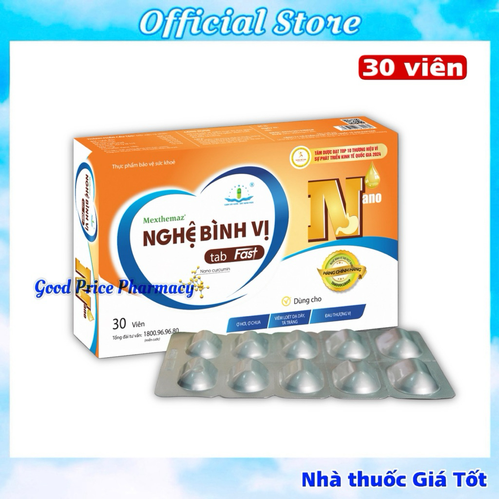 Hộp 30 Viên Nghệ Bình Vị Tab Fast Nano Curcumin