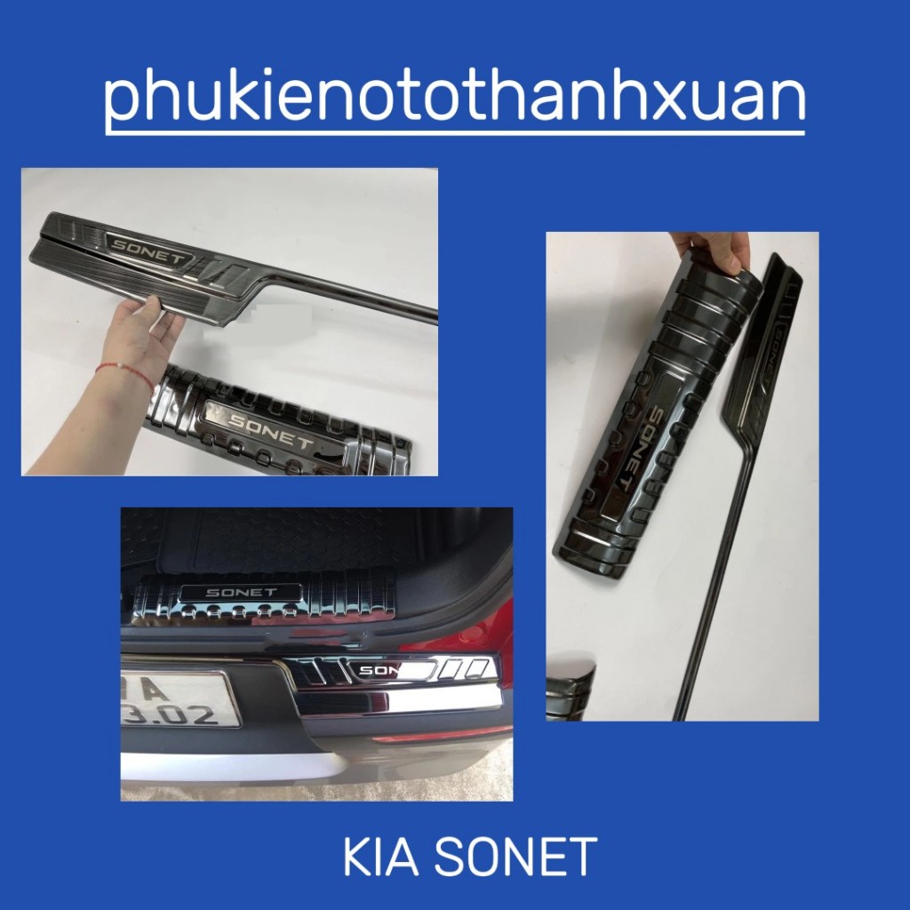 (KIA SONET)Ốp Chống Trầy Cốp Xe Kia Sonet 2022 2023 Mẫu Titan Cao Cấp chống trầy xước bậc cốp xe