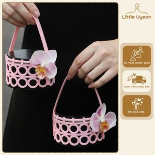 Little Uyeon - Túi cầm tay trang trí hoa lan dễ thương, túi phụ kiện cầm tay cách điệu phối áo dài chụp hình Tết