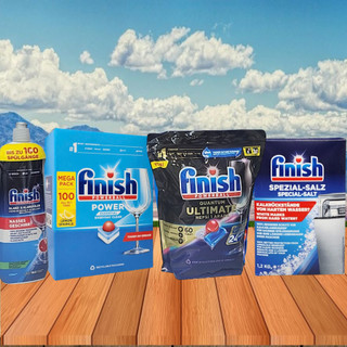  Combo 100 viên rửa chén Finish + nước làm bóng 800ml + 1.5kg muối rửa chén dùng cho máy rửa bát chén 
