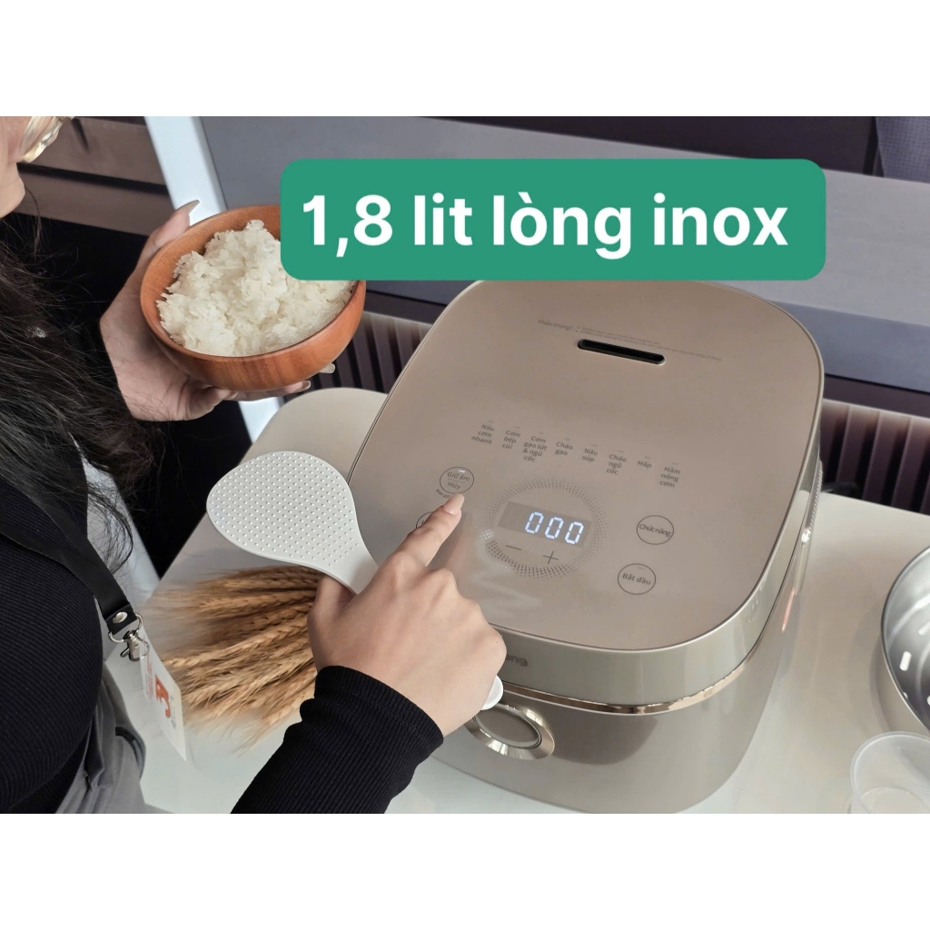 Nồi Cơm Điện Tử Joyoung JNRC-502 – Lòng Nồi Inox 316 Cao Cấp, Dung Tích 1.8L, Nấu Cơm Ngon – Hàng Ch