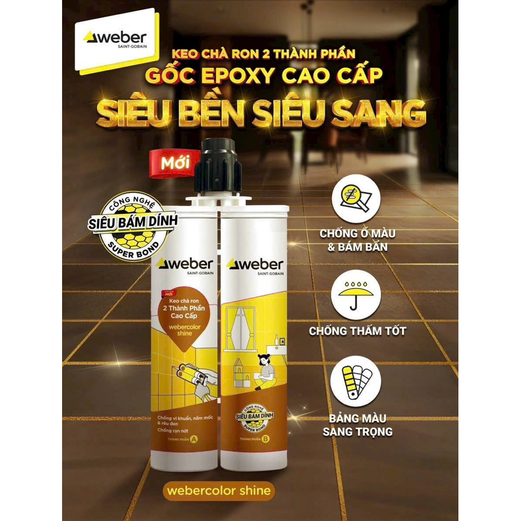 Keo ron chít mạch 2 thành phần epoxy cao cấp Weber