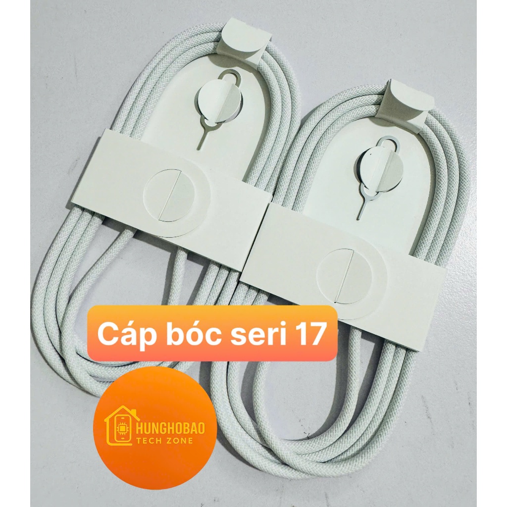 [Ảnh thật-Bóc máy] Dây cáp 17 ZIN bóc máy Type C-C hàng chuẩn từng sợi (15-16-17seri dùng chung)