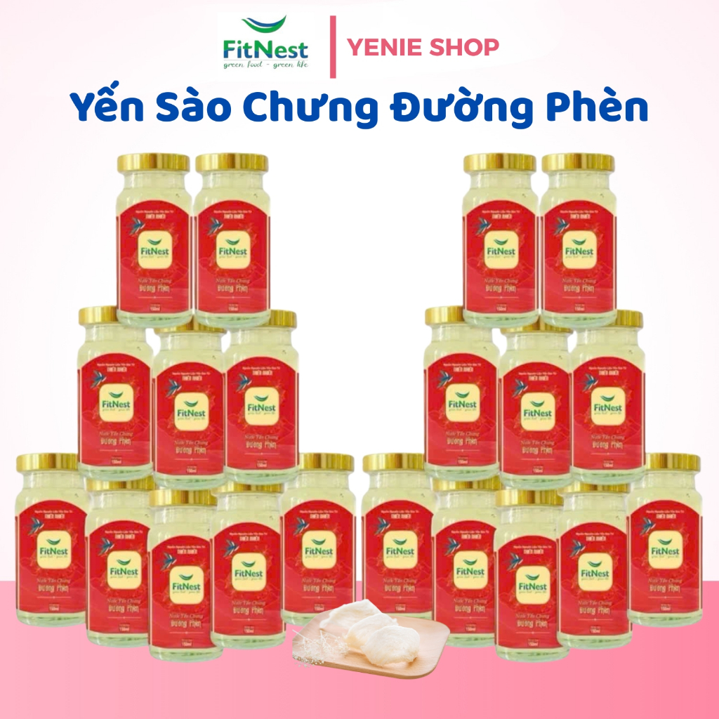 Combo 10 Nước Yến Khánh Hòa FitNest Yến Chưng Đường Phèn 35% Yến- Lọ 150ml - Hỗ Trợ Sức Khoẻ