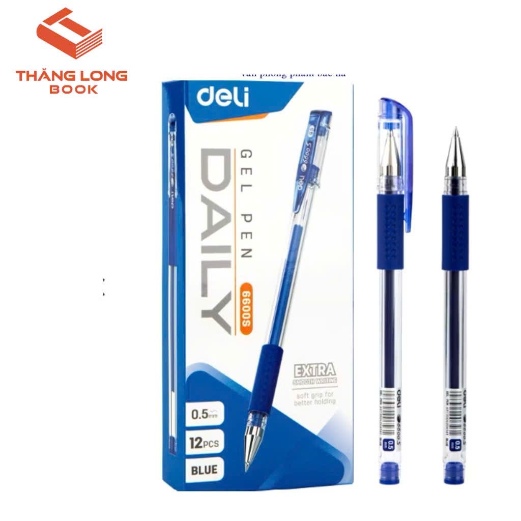 Bút gel có nắp có đệm tay Deli 6600S
