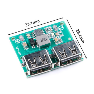 Mạch sạc dự phòng với 2 cổng ra USB dòng max 3A