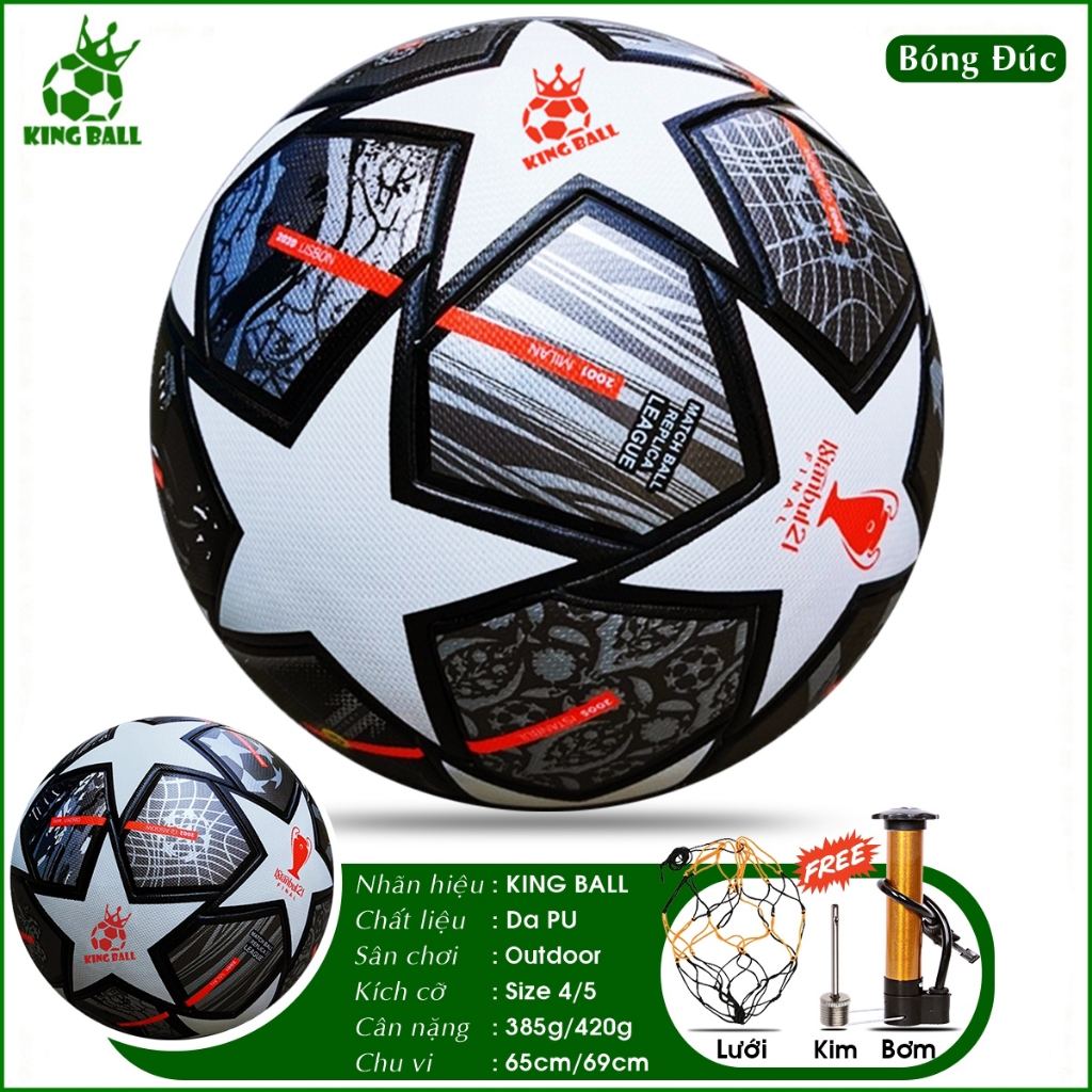 Bóng Đá Chính Hãng King Ball Số 4 5 Trái Banh Da Trẻ Em Thi Đấu Sân Cỏ Nhân Tạo Sân Bê Tông