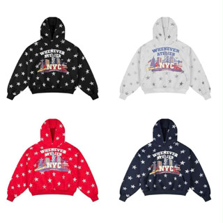  Áo nỉ hoodie WHENEVER STARBOY  STARGIRL ATELIER vải nỉ bông hình in nhũ kim tuyến không bong tróc,không xù lông CONE 