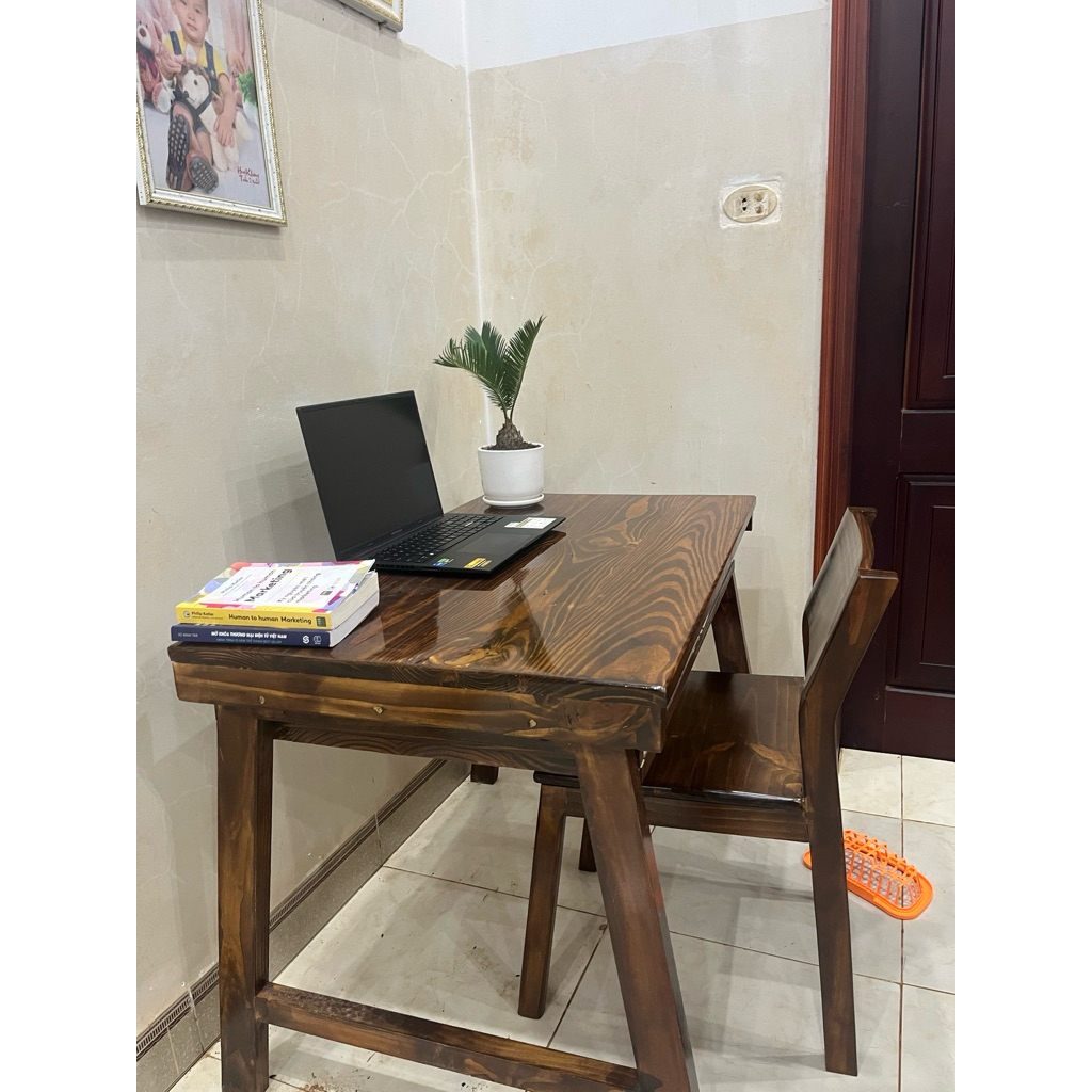 Bàn Làm Việc Gỗ Thông Tự Nhiên WOODEN HOUSE OFFICIAL 1M2X60X75 | BigBuy360 - bigbuy360.vn