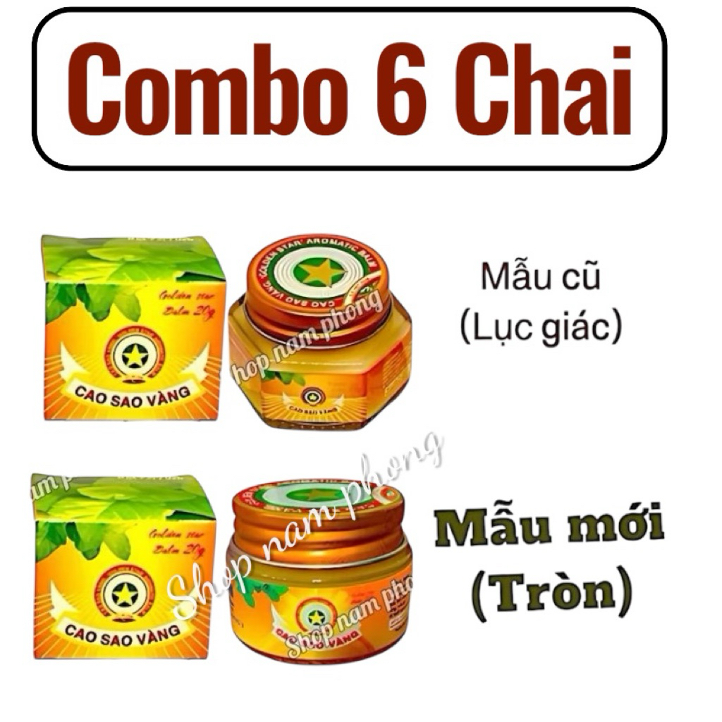 (Combo 6 chai) Cù Là Cao Sao Vàng TW3 20g Chính Hãng-Date 2029
