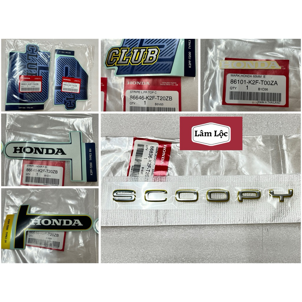 tem xe scoopy có 7 loại tem
