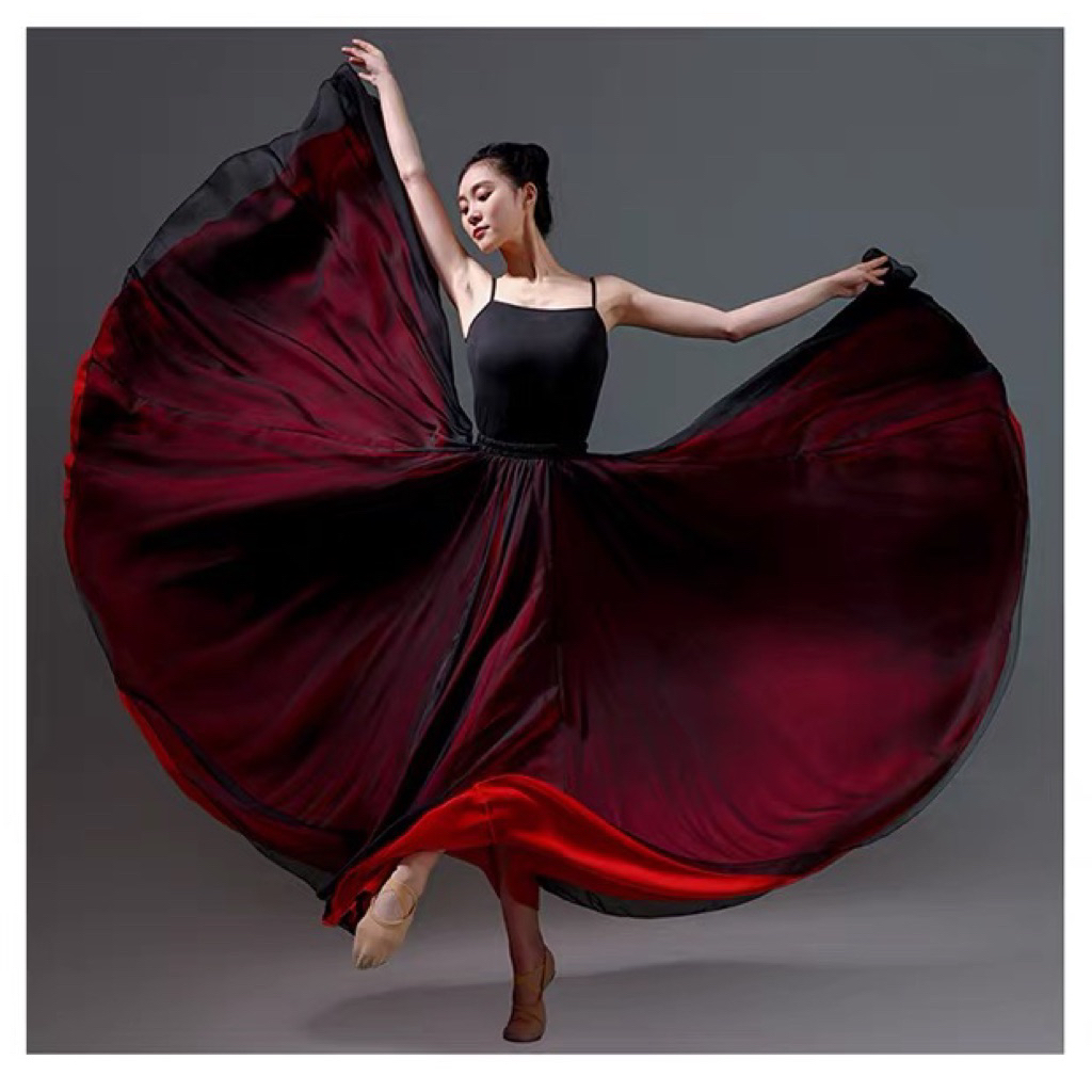 CÓ SẴN - VÁY MÚA CỔ TRANG - VÁY MÚA 720 độ - VÁY TẬP MÚA nhiều màu