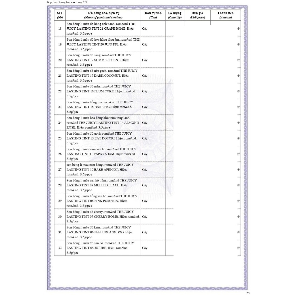 Son Tint Lì Romand Juicy Lasting Tint màu 12 13 19 20 23 24 | BigBuy360 - bigbuy360.vn