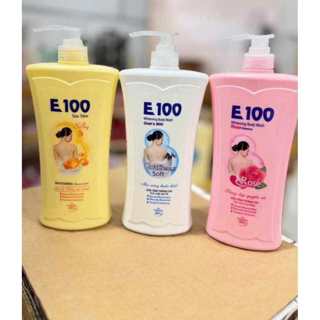 sữa tắm trắng da e100
