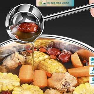 Gáo múc rượu inox đường kính 5.5cm, muôi gáo múc rượu cán cầm dài 20cm chống nóng - THT SHOP