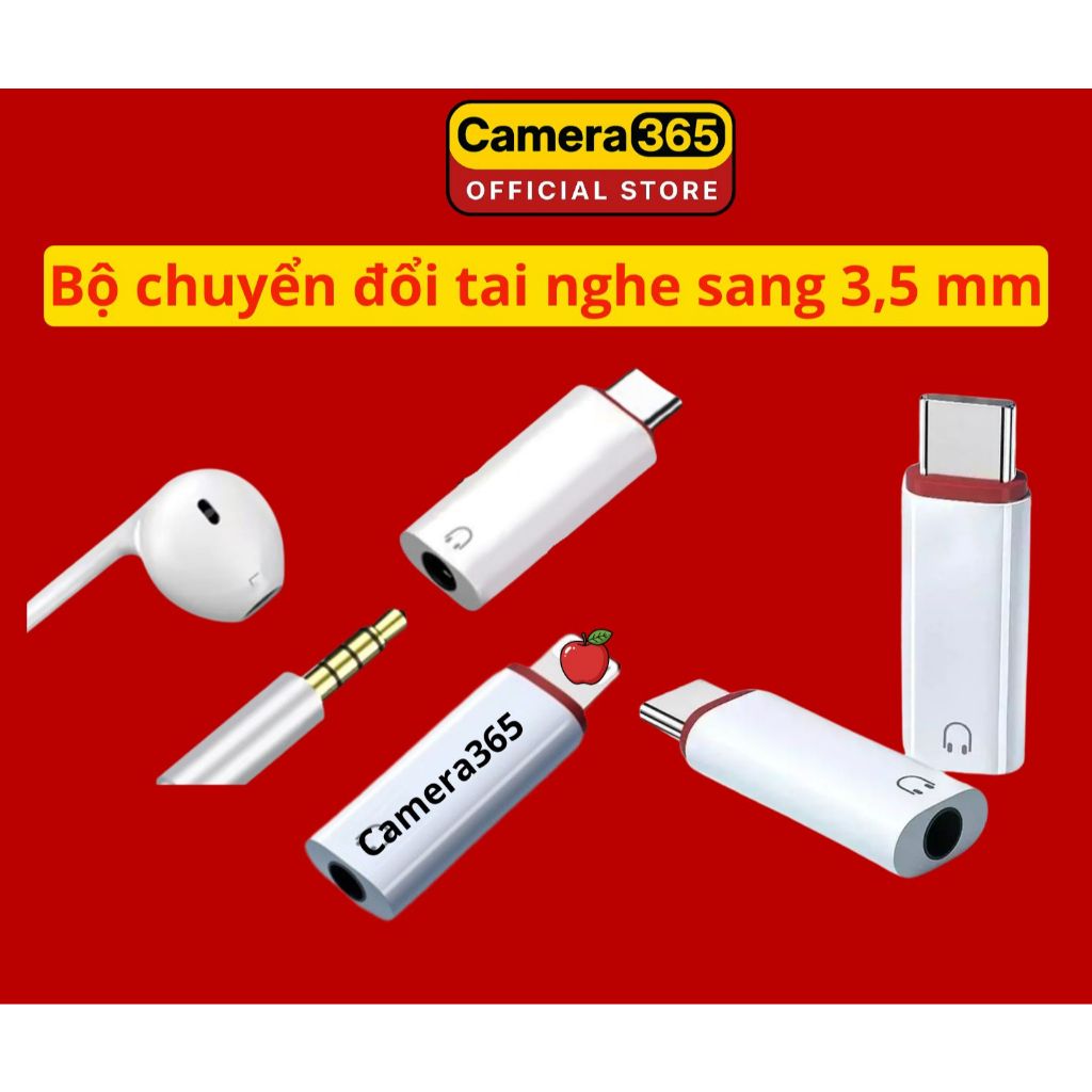 Bộ chuyển đổi tai nghe sang 3,5 mm Đầu chuyển đổi âm thanh Aux cho iOS Xiaomi Samsung USB Type C
