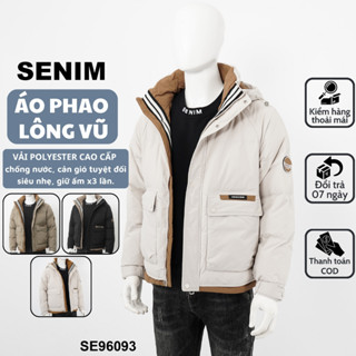  Áo khoác phao nam lông vũ 100% SENIM cao cấp cản gió cản bụi giữ ấm áo khoác nam năng động SE9609 