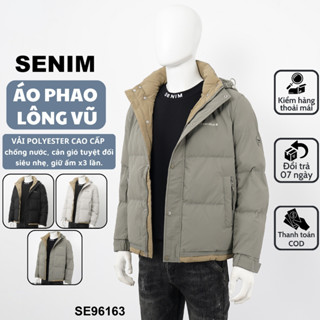  Áo khoác phao nam lông vũ 100% SENIM cao cấp cản gió cản bụi giữ ấm SE96161 
