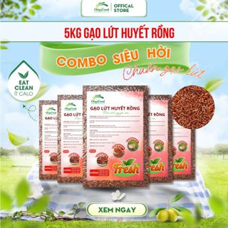  5kg Gạo lứt huyết rồng Orgafood túi cho người ăn kiêng giảm cân tiểu đường 