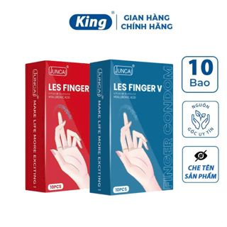  Bao cao su ngón tay dành cho nam và nữ Juncai LES FINGER bcs ngón tay siêu mỏng nhiều gel hương dịu nhẹ 