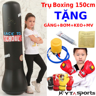 Trụ đấm bốc, bao cát đấm boxing dành cho bé Back to school tặng kèm bơm hơi, keo, miếng vá dự phòng