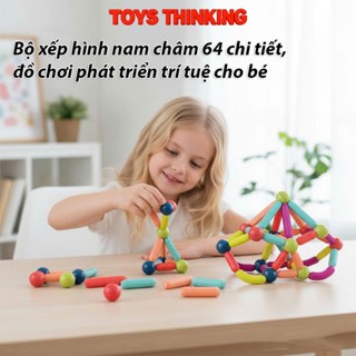 Bộ Xếp Hình Nam Châm 64 Chi Tiết ToysThinKing  Ghép Hình Sáng Tạo Thông Minh Cho Bé