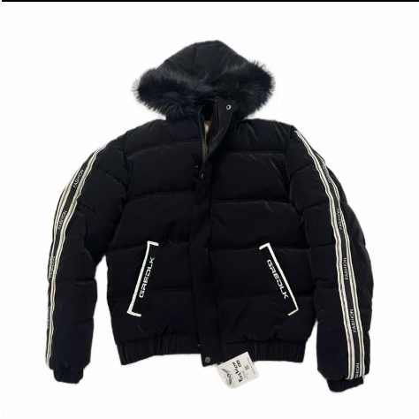 Áo Khoác Phao Nam GREDLK Chất Nhung Tăm Bóng Lót Lông Cao Cấp, Mũ Lông ấm áp Menswear Jacket