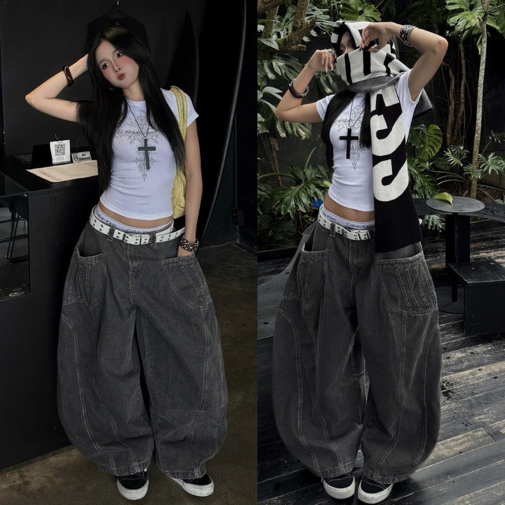 GARY DENIM PANTS - Quần Jeans Trơn Ống Cong vải washed màu ĐEN/TRẮNG/XÁM form Unisex nam nữ - Quần bò Jaystoree