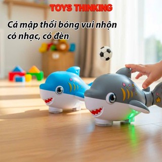  Đồ chơi cá mập thổi bóng Toysthinking có nhạc và đèn led vui nhộn cho bé tránh xa tivi điện thoại 