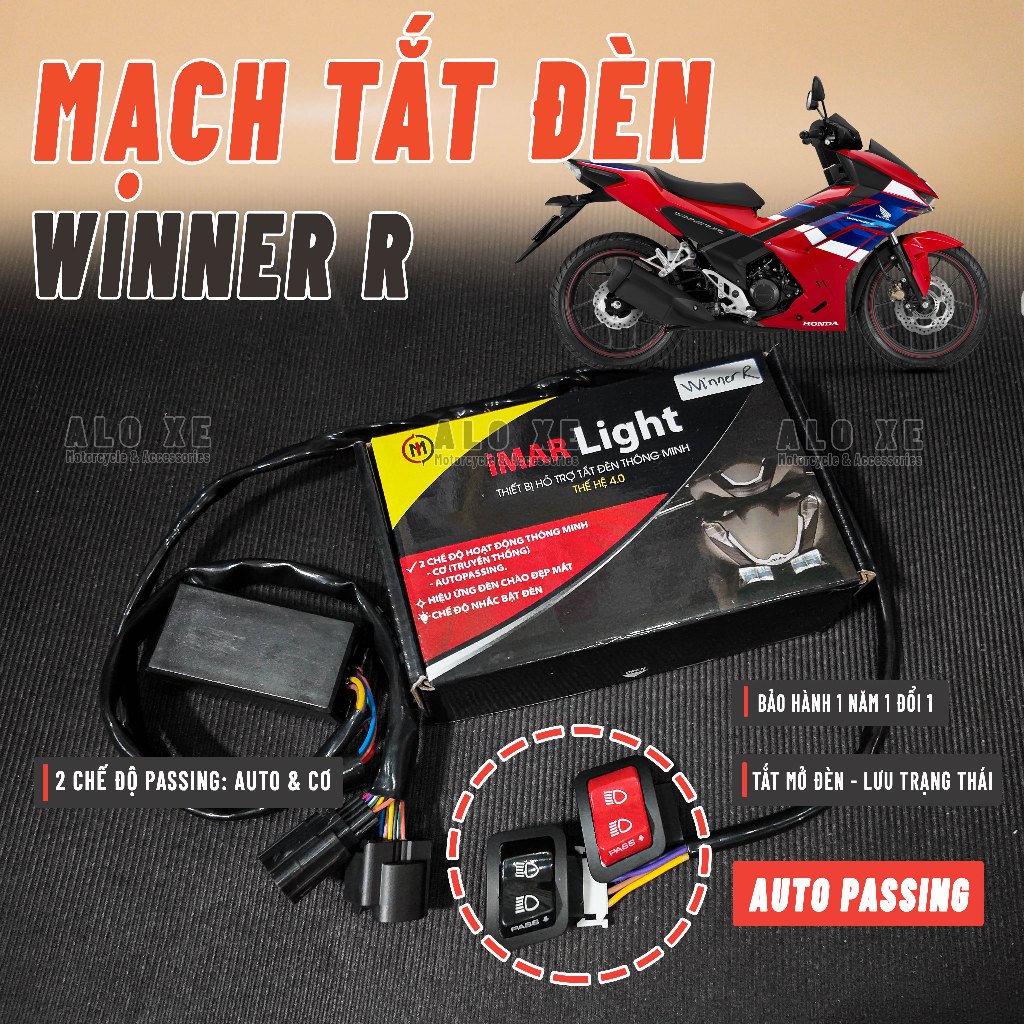 Mạch tắt đèn tích hợp AUTO PASSING dùng cho xe Winner R 2026 (BH 1 Năm, lắp đặt như zin) - Tặng kèm 3 dây rút,  Phụ Kiện