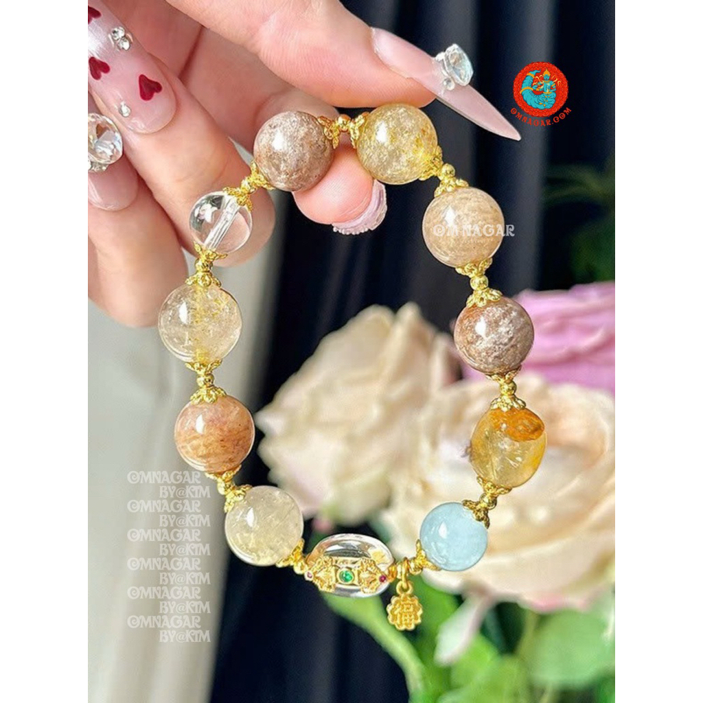 vòng tay đá White Phantom tự nhiên | OM Soul by KIM