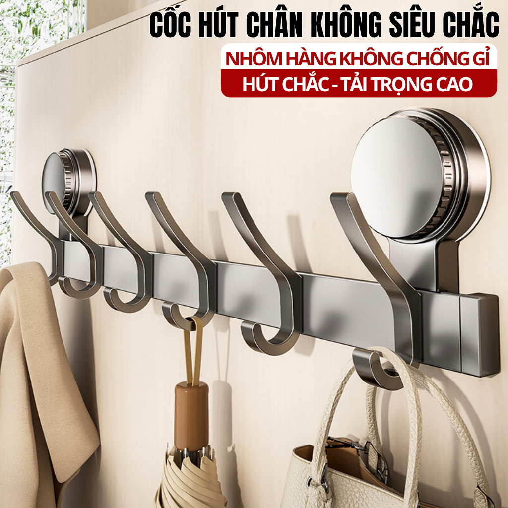  Móc Treo Quần Áo Hút Chân Không HIKARI EA-10 | Không Khoan - Hút Siêu Chắc - Treo Sau Cánh Cửa Phòng Tắm Nhà Bếp,Tủ Đồ 