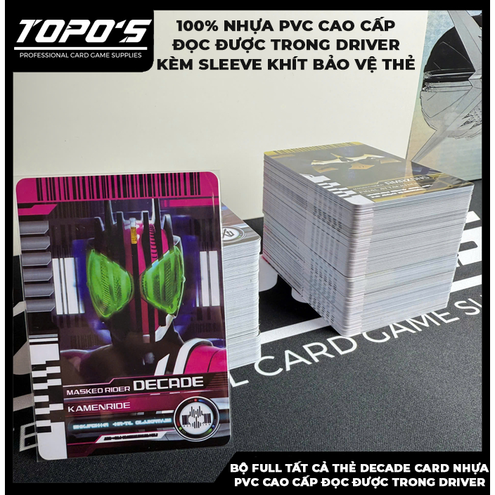 [THẺ KAMENRIDER] Bộ thẻ RIDER CARD bằng nhựa PVC ĐỌC ĐƯỢC trong Driver trong Kamen Rider DECADE