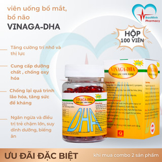 Vinaga DHA. Viên uống dầu gấc, viên sáng mắt, đẹp da, chống oxy hóa. Kích thích ăn ngon, Sáng Mắt