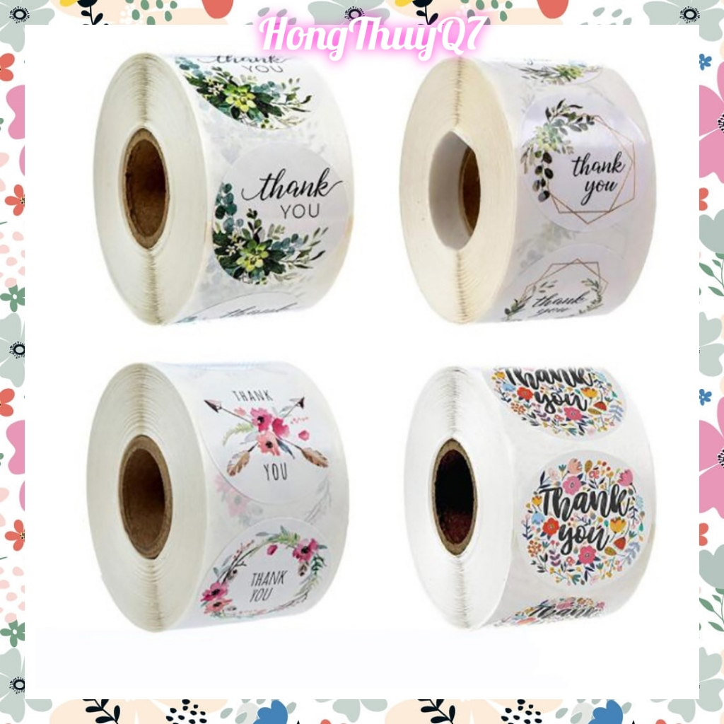 (Thanh Lý)Nhãn dán thank you,cầu vồng dễ thương trang trí hộp quà, nhật ký, đồ làm thủ công, hộp bán