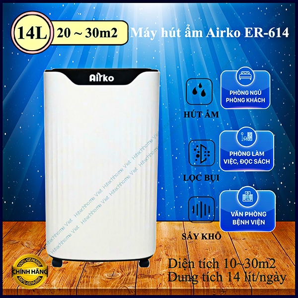 Máy hút ẩm Dorosin ER-614, công suất 14 lít/ngày, diện tích sử dụng 15-30m²