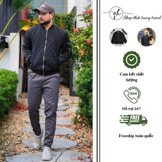  Áo Phao Bomber Quả Trám Trần Bông Phối Túi khoá Phối Nót Gió Siêu Cấp Áo Phao Siêu Cấp Nam Nữ MCG7 