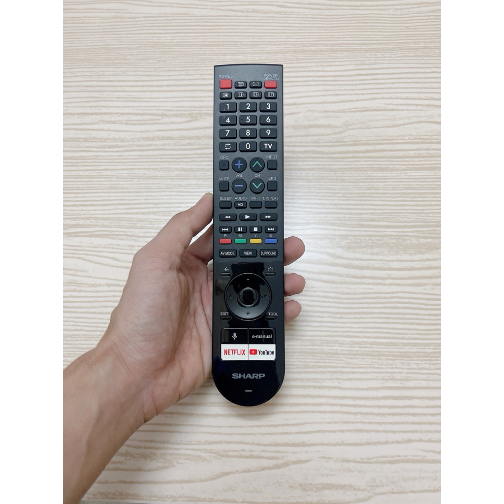 Điều khiển Tivi Sharp giọng nói hàng chính hãng( Dùng cho Tivi Sharp có mẫu điều khiển như hình)