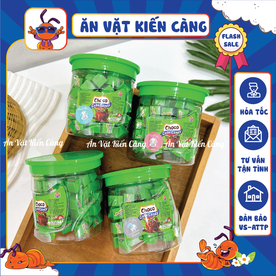 [HỘP 100 VIÊN] Kẹo sữa socola cube Doten, choco cube candy, thơm ngon hấp dẫn