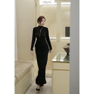  Đầm Dạ Hội Dáng Dài Ôm Body Sang Chảnh JOLIE Đầm Cổ Lọ Dài Tay Xẻ Tà Quyến Rũ Tôn Dáng V1425 