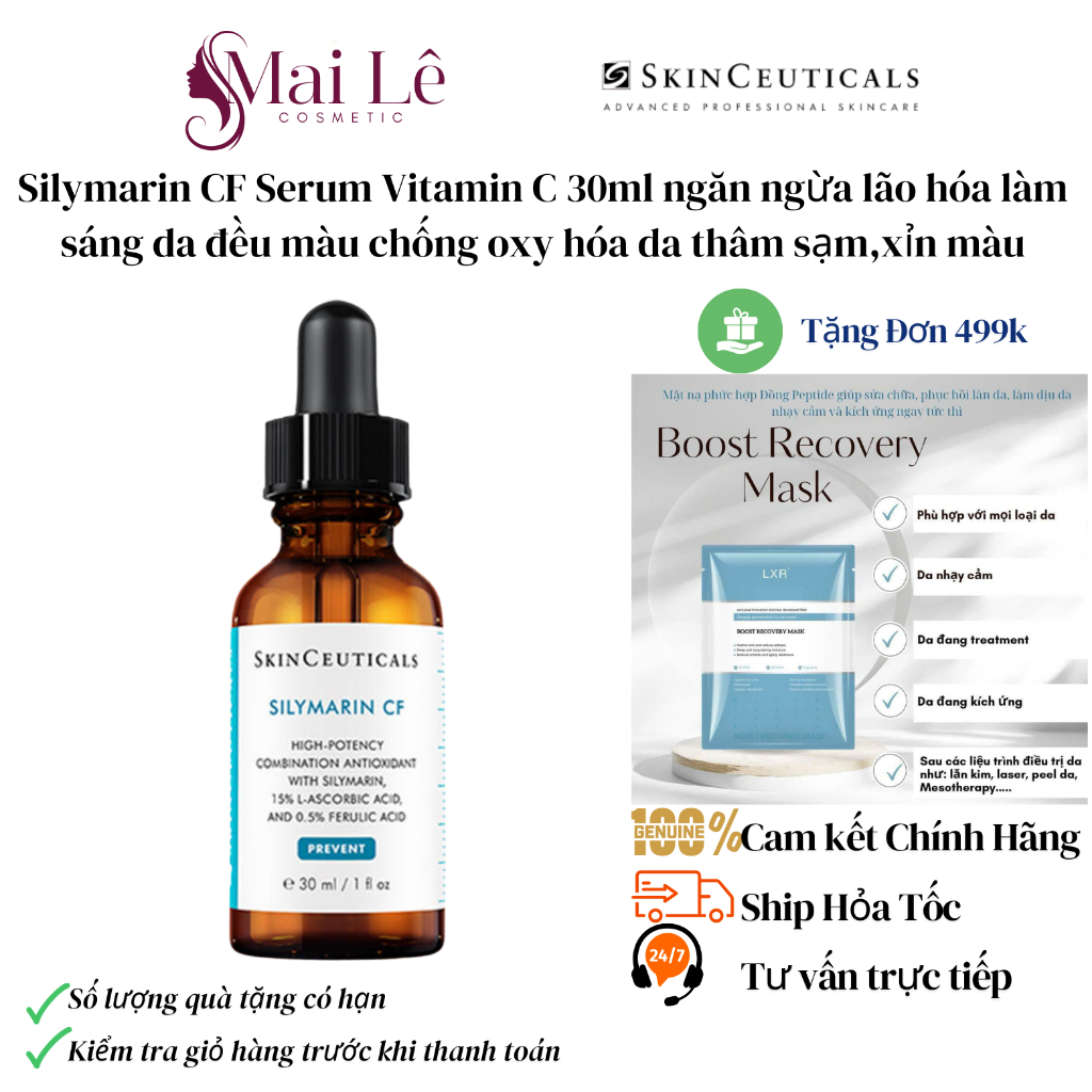 [CHÍNH HÃNG] Date 12/26 Skinceuticals Silymarin CF giúp kiểm soát dầu và cải thiện các khuyết điểm d