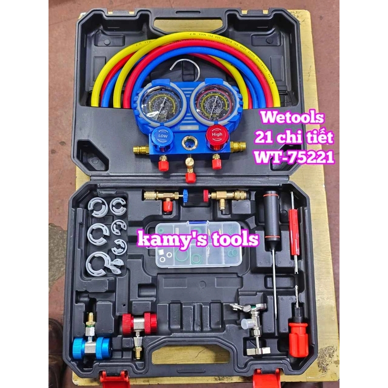 Bộ đồng hồ nạp ga lạnh điều hòa ô tô R134A R410A R22 R404A Trigoldte 503001