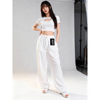  Quần vải đũi Unisex Galvi’s nam nữ dáng suông rộng rãi thoải mái 