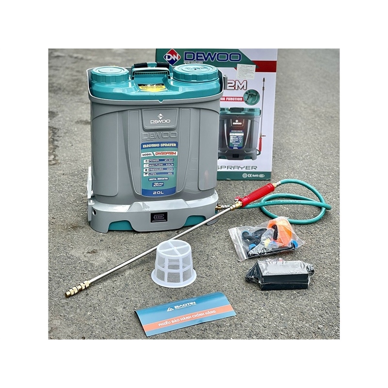 Máy phun thuốc Dewoo DW20A12M (có đảo thuốc, 2 bơm)