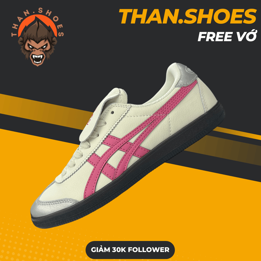 Giày Sneaker Onitsuka Tiger White Pink, Tiger Trắng Hồng - Than.Shoes