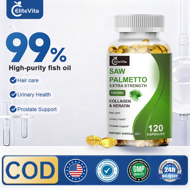 EliteVita Saw Palmetto 120 Viên nang 1000mg Thực phẩm bổ sung