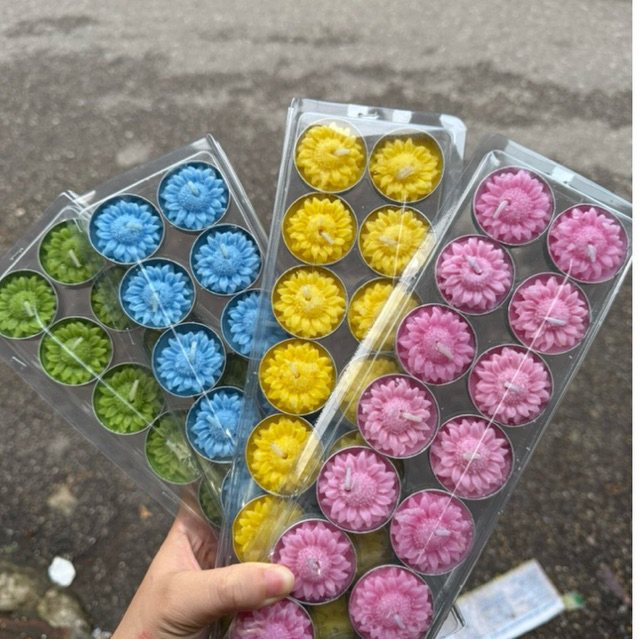 vỉ 14 nến hoa nổi nến tealight