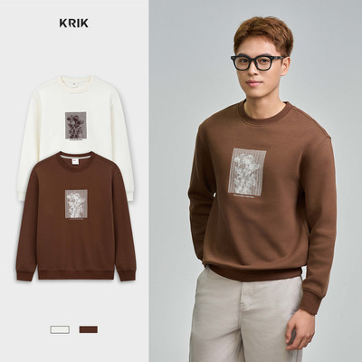 Áo Nỉ Nam KRIK Form Classic Chất Liệu Cotton Thiết Kế Thêu 3D Nổi Bật AN4178