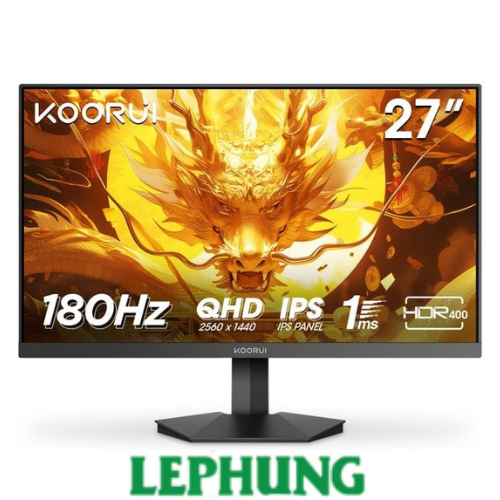 Màn hình Gaming KOORUI G2721V (27 inch / 2560 × 1440 QHD/ IPS/IPS / 180Hz / 2*HDMI 2.0+DP 1.4+A/O /V