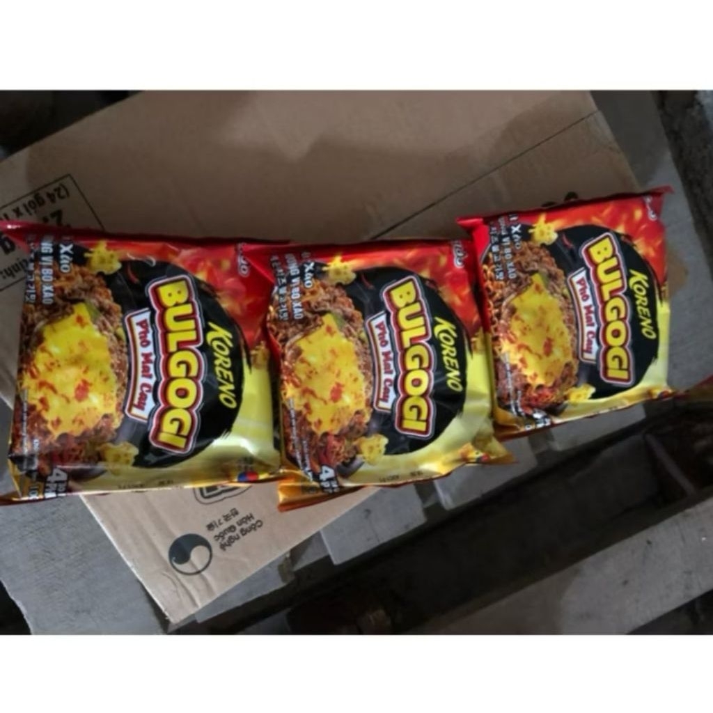 1 Thùng 24 Gói Mì Xào Hương Vị Bò Xào Bulgogi Phô Mai Cay Koreno